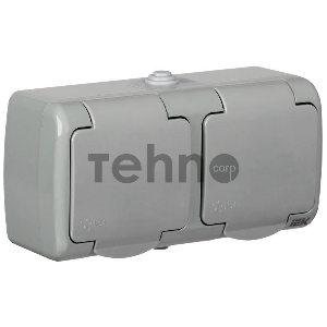 Розетка Iek ERA22-K03-16-54 РСш22-2-А Розетка 2-ая с з/к откр. уст. 16А IP54 AQUATIC