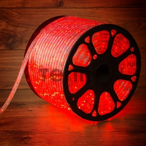 Дюралайт LED, постоянное свечение (2W) - красный Эконом 24 LED/м, бухта 100м