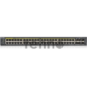 Коммутатор ZYXEL GS1920-48HPv2 Hybrid Smart switch PoE+ Zyxel Nebula Flex, 44xGE PoE+, 4xCombo (SFP/RJ-45 PoE+), 2xSFP, budget PoE 375W, Standalone / cloud management