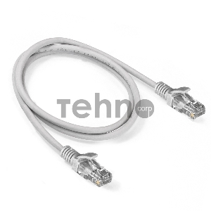 Патч-корд ExeGate EX286381RUS UTP-RJ45-RJ45-5e-1M-LSZH-GY, UTP, cat.5e, LSZH, 1м, серый