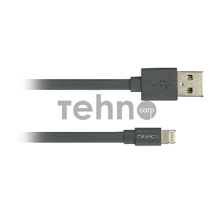 Кабель CANYON для устройств Apple (MFi Certified) Lightning CNS-MFIC2DG 1.0м, темно серый, плоский