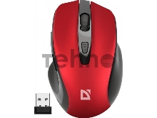 Мышь Defender беспроводная оптическая Prime MB-053, USB, 800/1200/1600 dpi, красный.