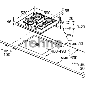Варочная панель газовая BOSCH PPP6B1B90R