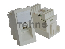 Вставка RJ-45 UTP Cat.5E, 22.5x45 мм угловая, с маркировкой, белая