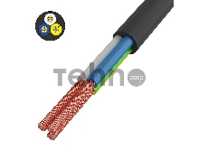 Провод соединительный ПВС 3x1,5 мм², черный, длина 5 метров, ГОСТ 7399-97  REXANT