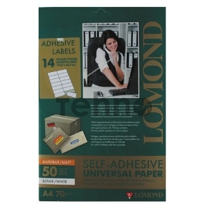 Этикетки Lomond 2100095 105x42.3мм A4 70гр/м2 на лист.14эт. самоклеющаяся универсальная (упак.:50л)