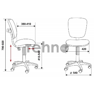 Кресло Бюрократ CH-204NX/26-22 красный 26-22