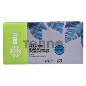 Картридж струйный Cactus 728XXL CS-F9J68A черный матовый (300мл) для HP DJ T730/T830