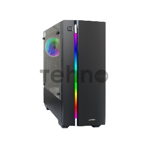 Корпус Miditower ExeGate EVO-9201 Black-RGB light, ATX, <600NPX>, с окном, 2*USB+1*USB3.0, HD Audio