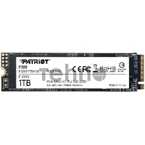 Твердотельный накопитель SSD M.2 Patriot 1Tb P300 (PCI-E 3.0 x4, up to 2100/1650MBs, 290000 IOPs, 3D TLC, SMI2263XT, TBW 320Tb, 22х80mm) Твердотельный накопитель SSD M.2 Patriot 1Tb P300 (PCI-E 3.0 x4, up to 2100/1650MBs, 290000 IOPs, 3D TLC, SMI2263XT, TBW 320Tb, 22х80mm)