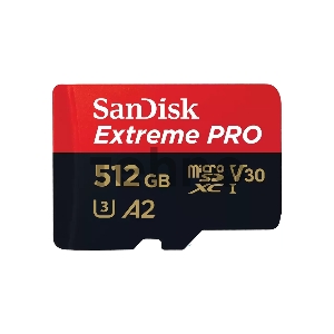 Флеш карта microSD 512GB SanDisk microSDXC Class 10 UHS-I A2 C10 V30 U3 Extreme Pro (SD адаптер) 200MB/s