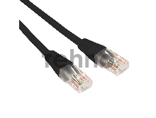 Патч-корд U/UTP, CAT 5e, RJ45-RJ45, 26AWG, ZH нг(А)-HF, черный, 0,5м  REXANT