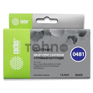 Картридж струйный Cactus CS-EPT0481 черный для Epson Photo R200 R220 R300 R320 (14,4ml)
