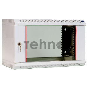 Шкаф настенный ЦМО ШРН-Э-6.350 6U 600x350мм пер.дв.стекл несъемные бок.пан. серый