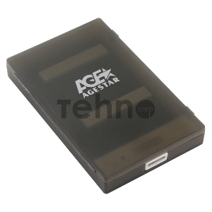 Внешний корпус 2.5 SATAIII HDD/SSD AgeStar 3UBCP1-6G (BLACK) USB 3.0, пластик, черный, безвинтовая конструкция