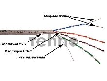 Кабель TWT UTP, серии XS, 4 пары, Кат.5e, PVC, серый, 305 метров Кабель TWT UTP, серии XS, 4 пары, Кат.5e, PVC, серый, 305 метров