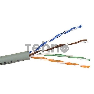 Кабель TWT UTP, серии XS, 4 пары, Кат.5e, PVC, серый, 305 метров