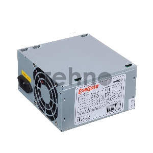 Блок питания Exegate EX256711RUS-S AA500, ATX, SC, 8cm fan, 24p+4p, 2*SATA, 1*IDE + кабель 220V с защитой от выдергивания