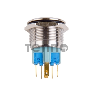 Кнопка  антивандальная Ø22 250В Б/Фикс (6с) (ON)-OFF/(OFF)-ON подсв/зеленая  REXANT