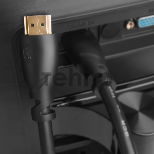 Кабель Greenconnect Premium 0.5m HDMI версия 2.0, HDR Ultra HD 4K60 Hz/ 5K30Hz, 3D, Ethernet 18.0 Гбит/с, OD8.0mm, 28/26 AWG, черный, GCR-51765