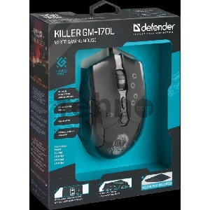 Мышь Defender Killer GM-170L [52170] {Проводная игровая мышь, оптика,7кнопок,800-3200dpi}