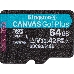 Карта памяти Kingston 64GB microSDXC Canvas Go Plus 170R A2 U3 V30 Single Pack w/o ADP EAN: 740617301175, фото 3