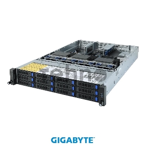 Платформа Gigabyte R282-Z93, Dual AMD EPYC 7002 series, Supports up to 3 x double slot GPU cards, 32 x DIMMs, 2 x 1Gb/s LAN, 12 x 3.5 SATA HDD/SSD, Ultra-Fast M.2 with PCIe Gen3, 5 x PCIe Gen4, 1 x OCP 3.0 Gen4, 1 x OCP 2.0 Gen3, 2000W 80 PLUS Pl
