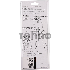 Инструмент обжимной Hyperline HT-3008AR для RJ-45/RJ-12/RJ-11 (упак:1шт) черный/красный