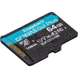 Карта памяти Kingston 64GB microSDXC Canvas Go Plus 170R A2 U3 V30 Single Pack w/o ADP EAN: 740617301175