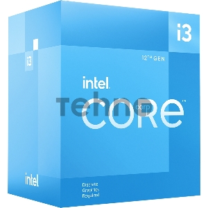 Процессор CPU LGA1700 Intel Core i3-12100F (Alder Lake, 4C/8T, 3.3/4.3GHz, 12MB, 58/89W) BOX, Cooler