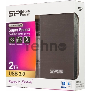 Внешний жесткий диск Silicon Power USB 3.0 2Tb D05 Diamond 2.5 серый Внешний жесткий диск Silicon Power USB 3.0 2Tb D05 Diamond 2.5 серый