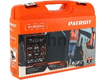 Дрель-шуруповерт аккумуляторная PATRIOT BR 216UES-h две батареи Li-ion, УДАР, бесщеточный двигатель,  патрон 13мм, большой кейс, зарядка за 1 час, комплект бит и сверл, UES