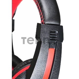 Наушники с микрофоном Oklick HS-L200 черный/красный 2м мониторы оголовье (Y-819)