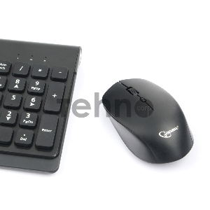 Комплект клавиатура+мышь беспроводные Gembird KBS-7200, черный, 2.4ГГц/10м, 1600 DPI,  мини-приемник- USB
