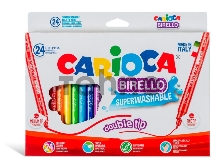 Фломастеры Universal CARIOCA BIRELLO 41521 двухсторонние 24 цв. коробка с европодвесом