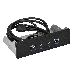 Планка USB на переднюю панель ExeGate EX289291RUS U5H-627, 5,25", 2*USB3.0+2*HD Audio, черная, металл, подсоед. к MB, фото 1