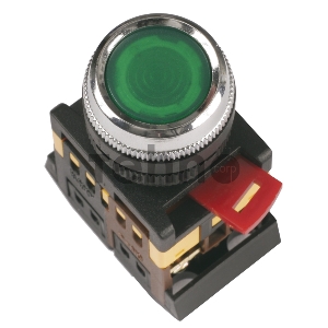 Кнопка ABLF-22 зеленый d22мм неон/240В 1з+1р IEK