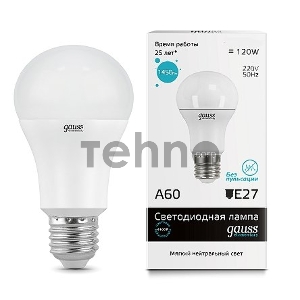 Светодиодная лампа Gauss LED Elementary 23225  A60 15W E27 4100K 1/10/40 груша