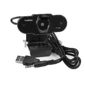 Веб-камера ExeGate EX287386RUS BlackView C525 HD Tripod (матрица 1/3 1,3 Мп, 1280х720, 720P, 30fps, 4-линзовый объектив, шторка, USB, фиксированный фокус, микрофон с шумоподавлением, универсальное крепление, штатив Flex в комплекте, кабель 1,5 м, Win Vist