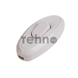 Выключатель-кнопка 250V 6А ON-OFF белый на электропровод (для настольной лампы / для бра) REXANT