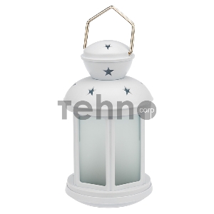 Декоративный фонарь NEON-NIGHT 12х12х20,6 см, белый корпус, теплый белый цвет свечения с эффектом пламени свечи NEON-NIGHT