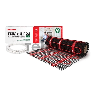 Тёплый пол (нагревательный мат) REXANT PRO (RNX -3,0-660 площадь 3,0 м² (0,5х6,0 м)), 660 Вт, двухжильный с экраном