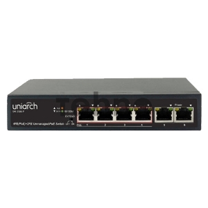 Коммутатор доступа Uniarch SW-2106-P 4х100Mbps PoE(RJ45)+2х100Mbps (RJ45), PoE бюджет макс. до 65 Вт.