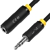 Greenconnect Удлинитель аудио 0.25m jack 3,5mm/jack 3,5mm черный, желтая окантовка, ультрагибкий, 28AWG, M/F, Premium , экран, стерео(GCR-STM1114-0.25m), фото 1