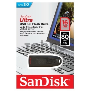 Флеш Диск Sandisk 16Gb Ultra SDCZ48-016G-U46 USB3.0 черный Флеш Диск Sandisk 16Gb Ultra SDCZ48-016G-U46 USB3.0 черный
