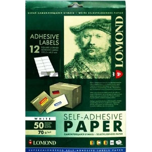Самоклеящаяся бумага LOMOND универсальная для этикеток, A4, 12 делен. (105 x 48 мм), 70 г/м2, 50 листов