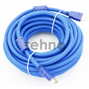 Кабель HDMI Ver.1.4 Blue jack HDMI19 (m)/HDMI19 (m) 10м феррит.кольца Позолоченные контакты