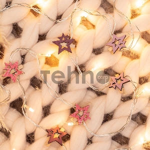 Деревянные прищепки «Звездочки» 16x4.5x1.3 cм, розовые, 6 шт. NEON-NIGHT