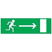 Табличка ПВХ эвакуационный знак «Направление к эвакуационному выходу направо» 100х300 мм REXANT, фото 1