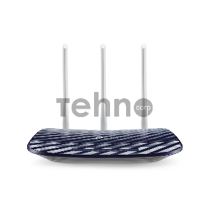 Маршрутизатор TP-Link  Беспроводный Archer C20(RU), Dual Band,(433Мбит/с на 5 ГГц + 300Мбит/с на 2,4 ГГц)  4 порта 100 Мбит/с, 3 фиксированных антенны